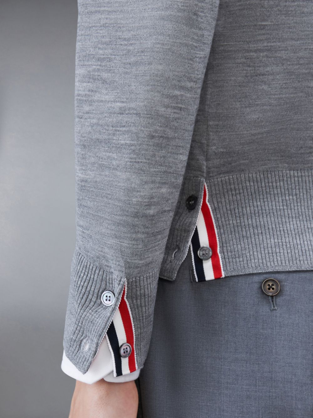 Thom Browne Wool 4-Bar Pullover Herren Grau | RZK59L68312