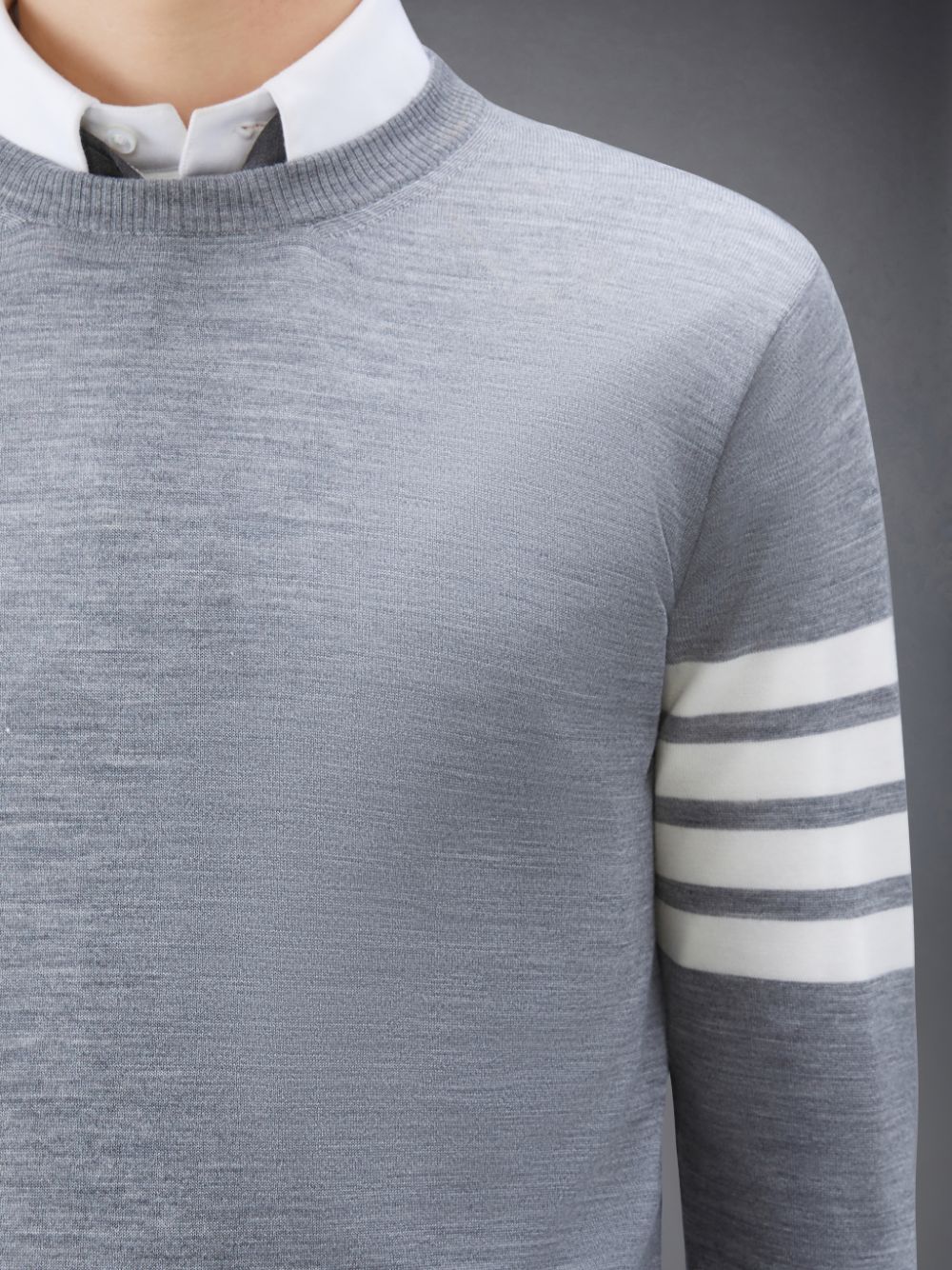 Thom Browne Wool 4-Bar Pullover Herren Grau | RZK59L68312