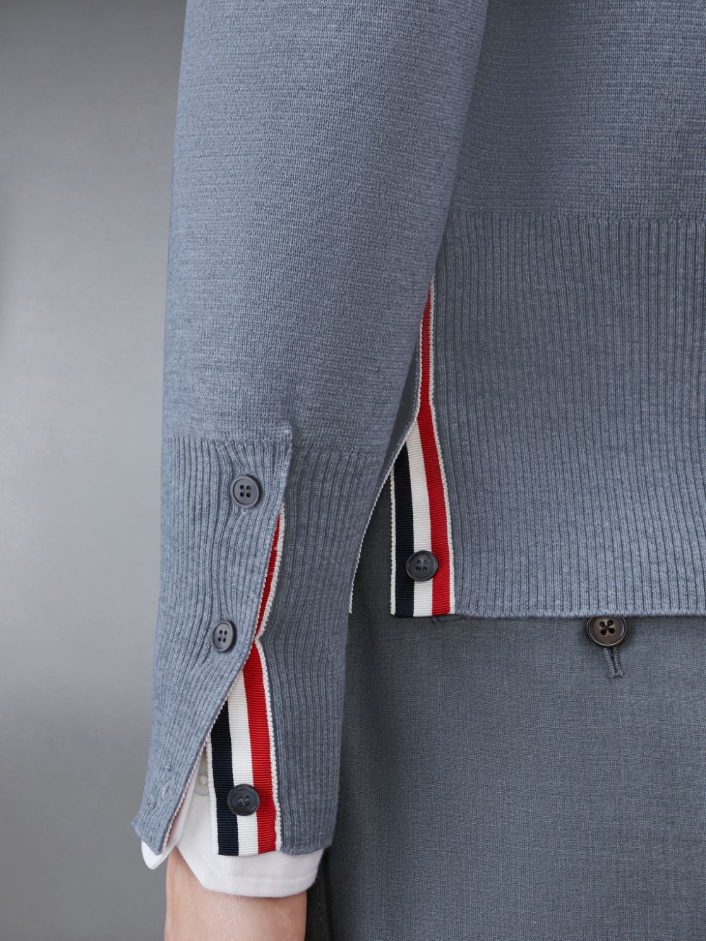 Thom Browne Wool 4-Bar V-Neck Strickjacke Herren Grau | DHA90W47105
