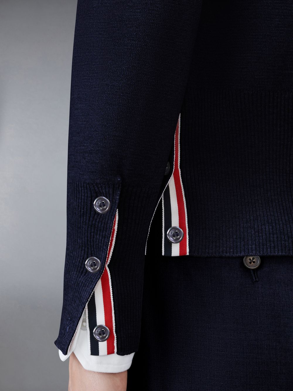 Thom Browne Wool 4-Bar V-Neck Strickjacke Herren Blau | RVF18Q76868