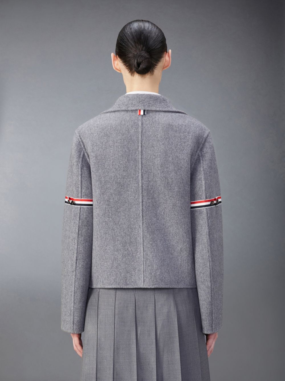 Thom Browne Wool Cashmere Armband Bell Sleeve Jacken Damen Grau | HGW90L63487