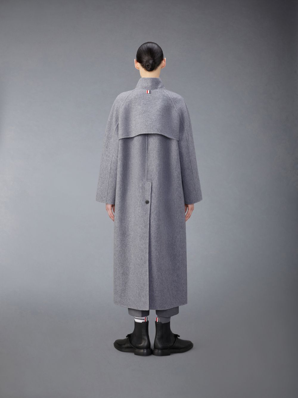 Thom Browne Wool Cashmere Funnel Neck Mäntel Damen Grau | EAL24S31937