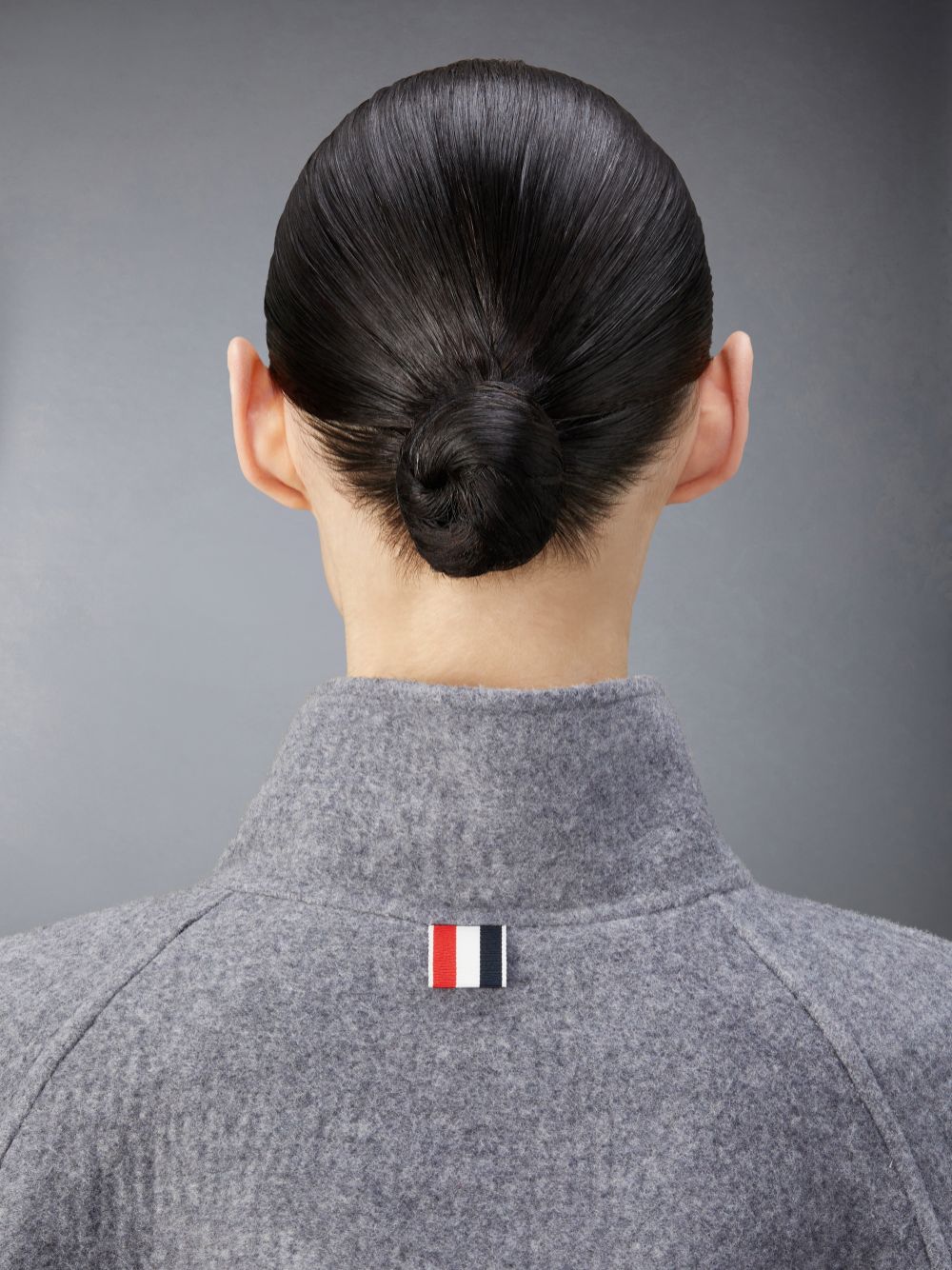 Thom Browne Wool Cashmere Funnel Neck Mäntel Damen Grau | EAL24S31937