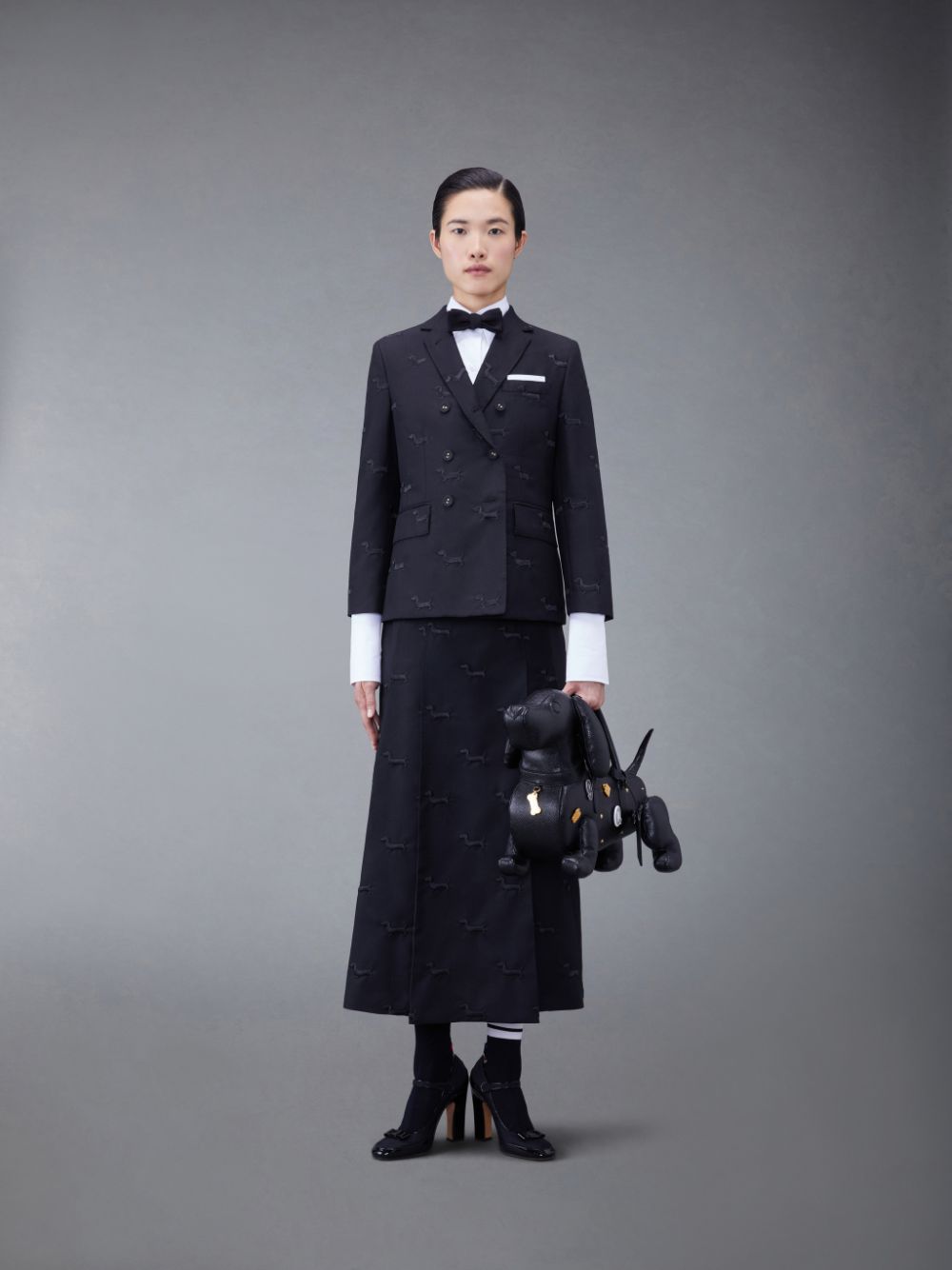 Thom Browne Wool Classic Hector Sport Mäntel Damen Schwarz | RHL42K86536