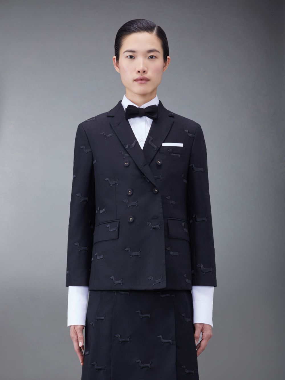 Thom Browne Wool Classic Hector Sport Mäntel Damen Schwarz | RHL42K86536