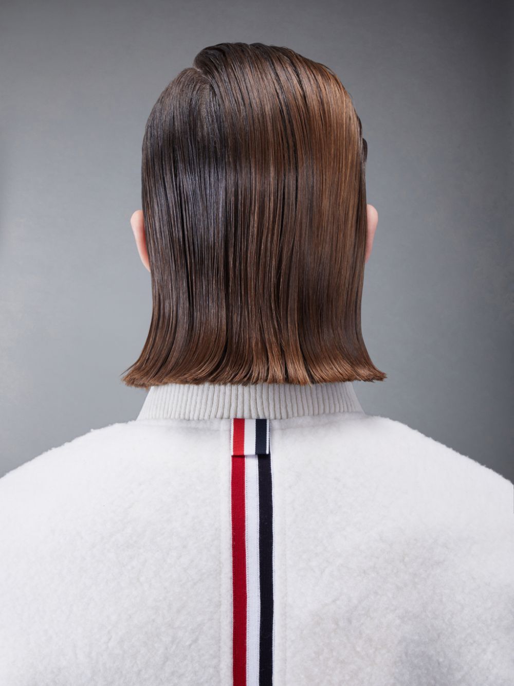 Thom Browne Wool Fleece Stripe Bomber Jacken Damen Weiß | LKF01H86481