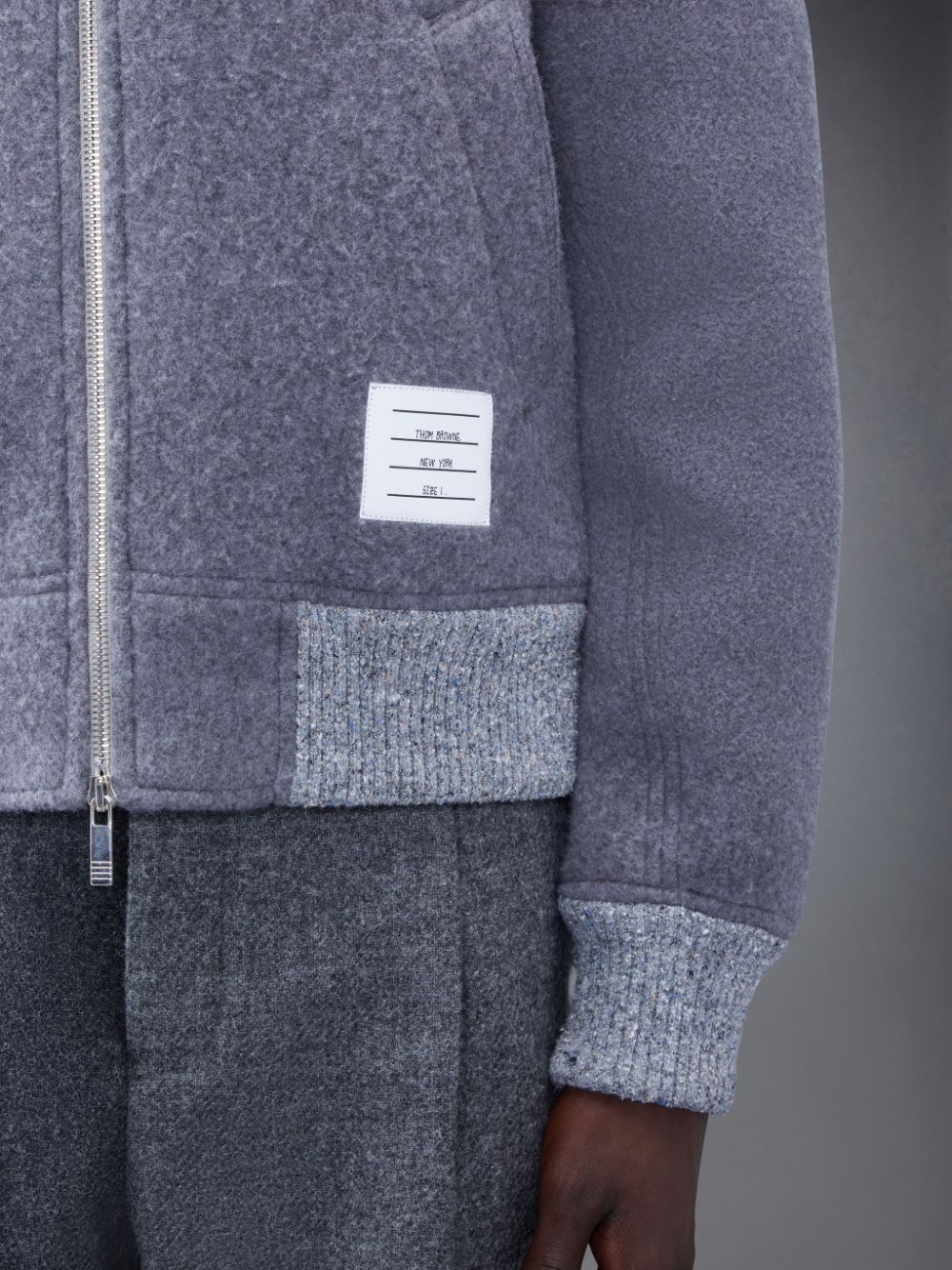 Thom Browne Wool Fleece Stripe Bomber Jacken Herren Grau | HIV70J86258