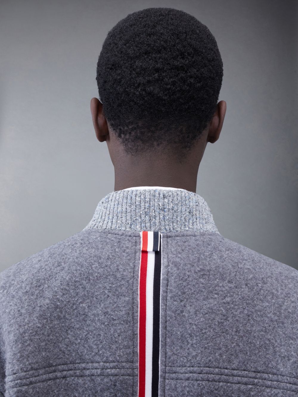 Thom Browne Wool Fleece Stripe Bomber Jacken Herren Grau | HIV70J86258