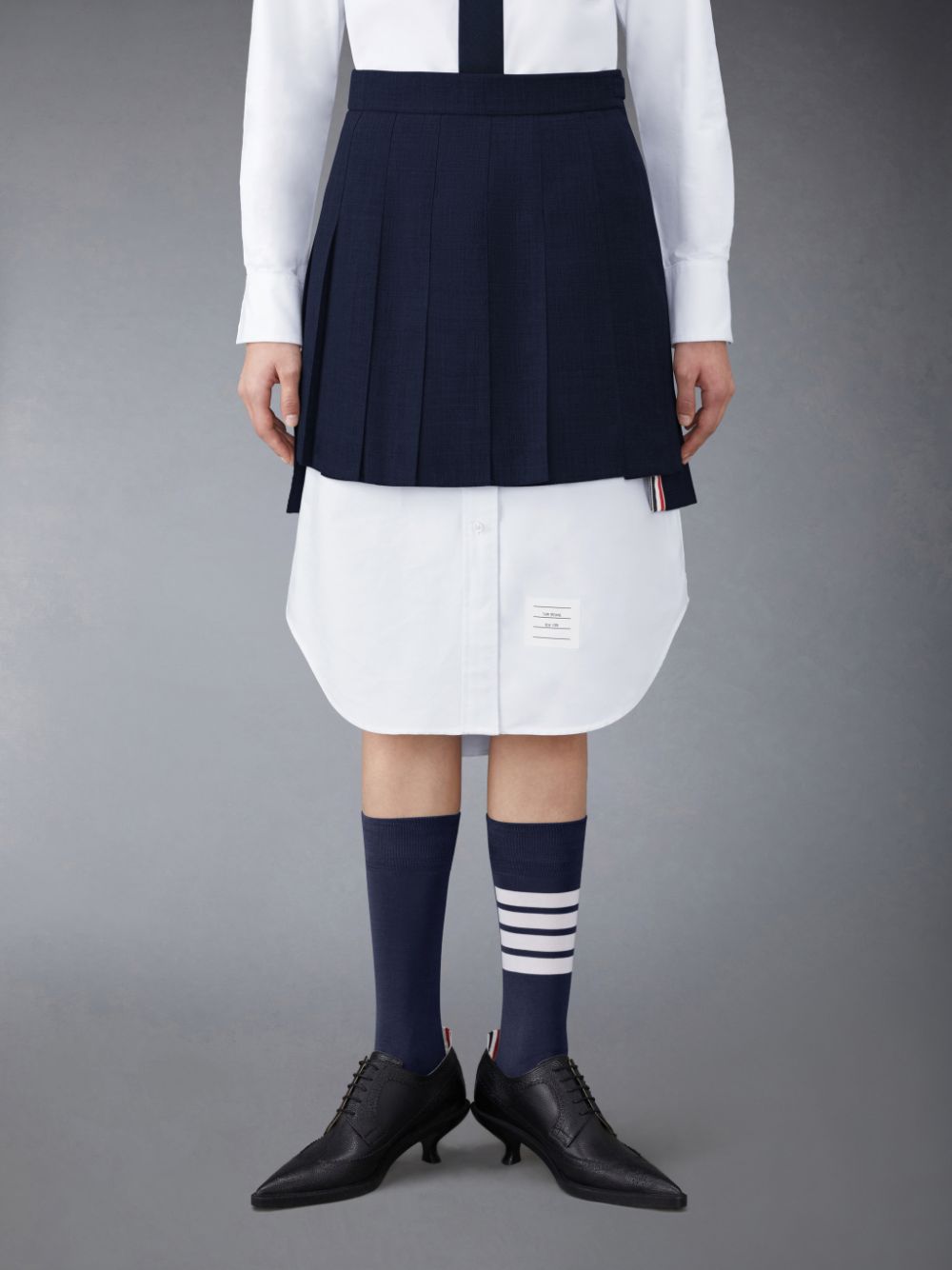 Thom Browne Wool Fresco Pleated Mini Röcke Damen Blau | ANI17P48991