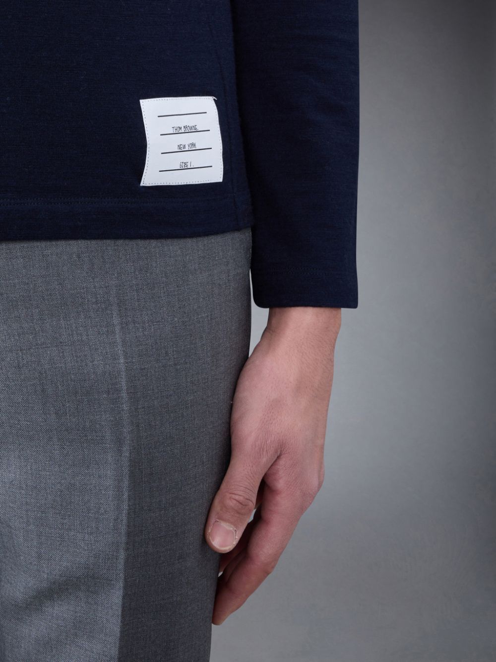 Thom Browne Wool Jersey 4-Bar Long Sleeve T-shirts Herren Blau | QUZ05N06858