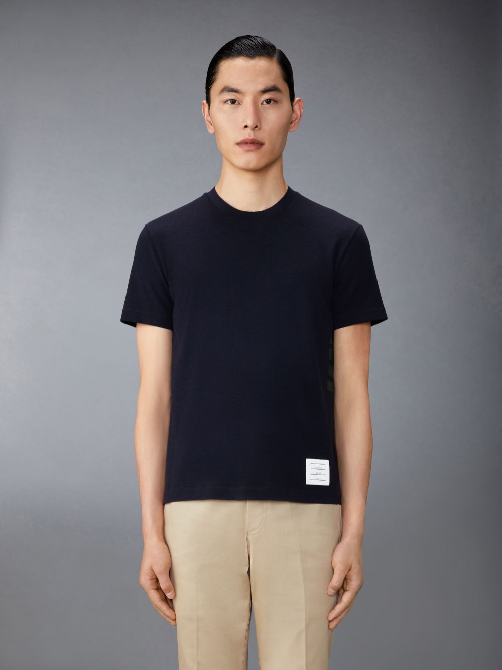 Thom Browne Wool Jersey 4-Bar T-shirts Herren Blau | SBT92F38262