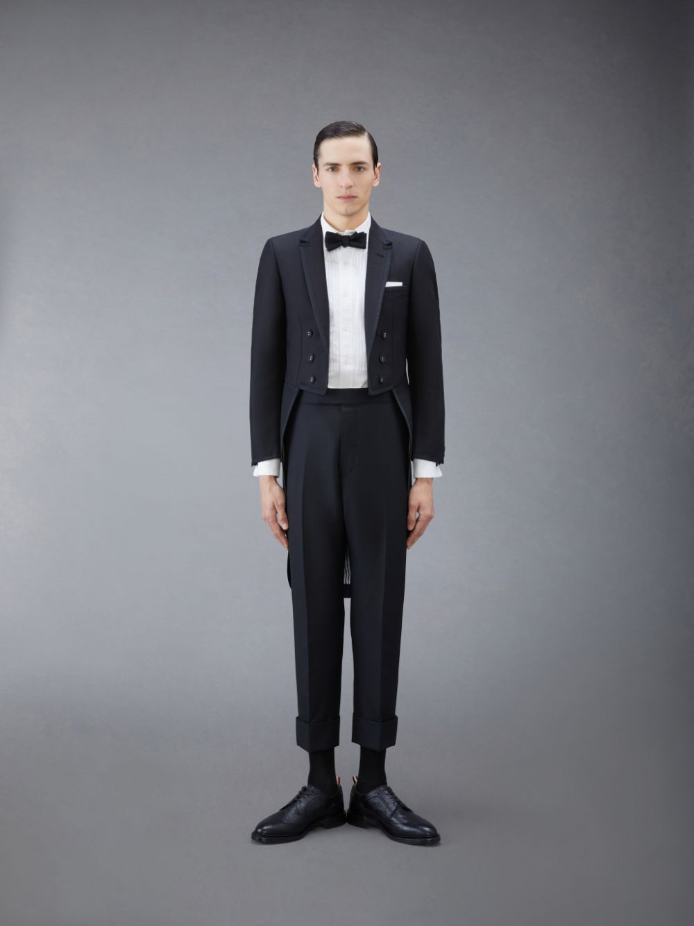 Thom Browne Wool Mohair With Tails Mäntel Herren Schwarz | VAE52X27506