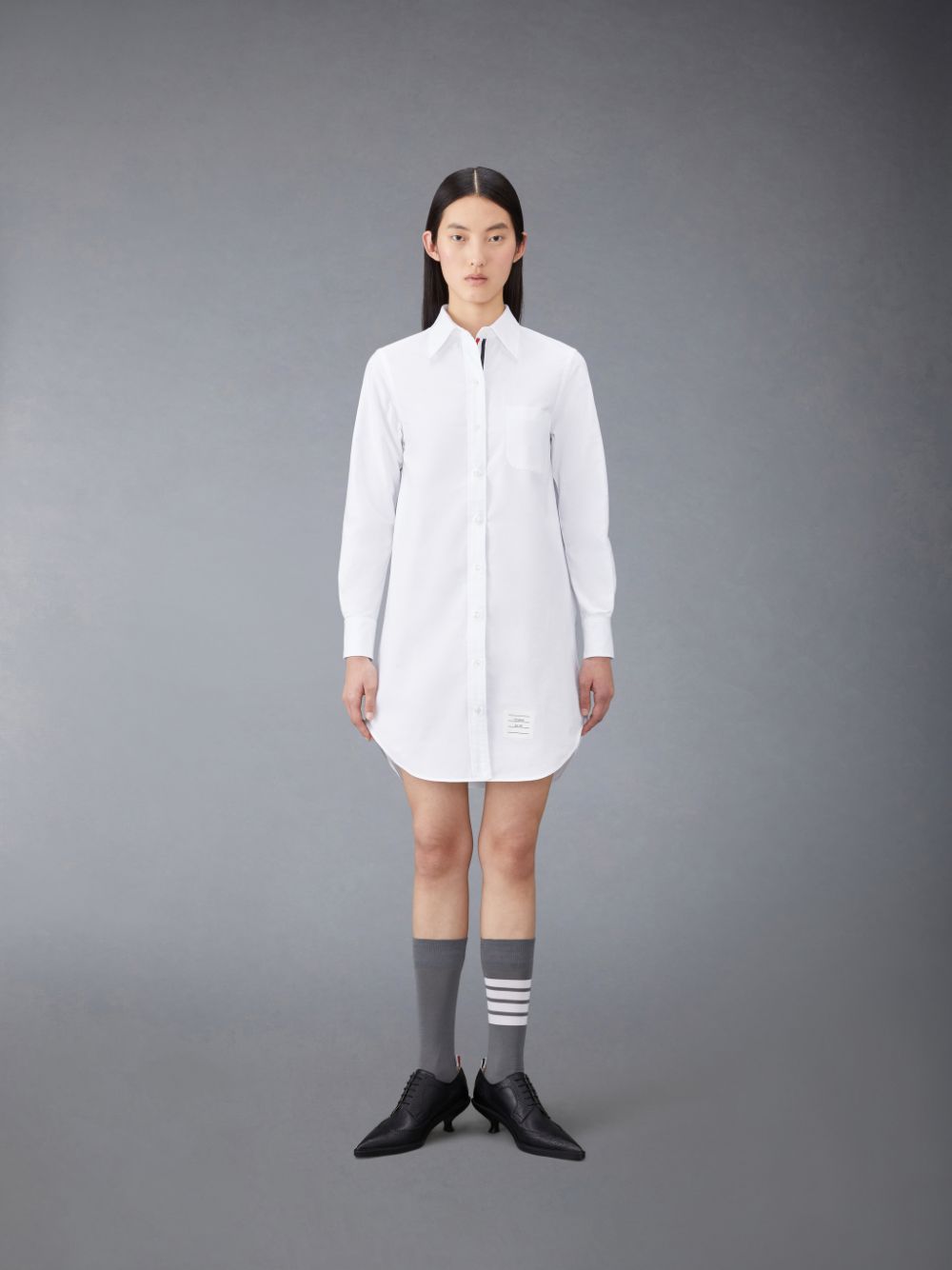 Thom Browne crinkled cotton Shirt Kleid Damen Weiß | ZUQ53Z29371