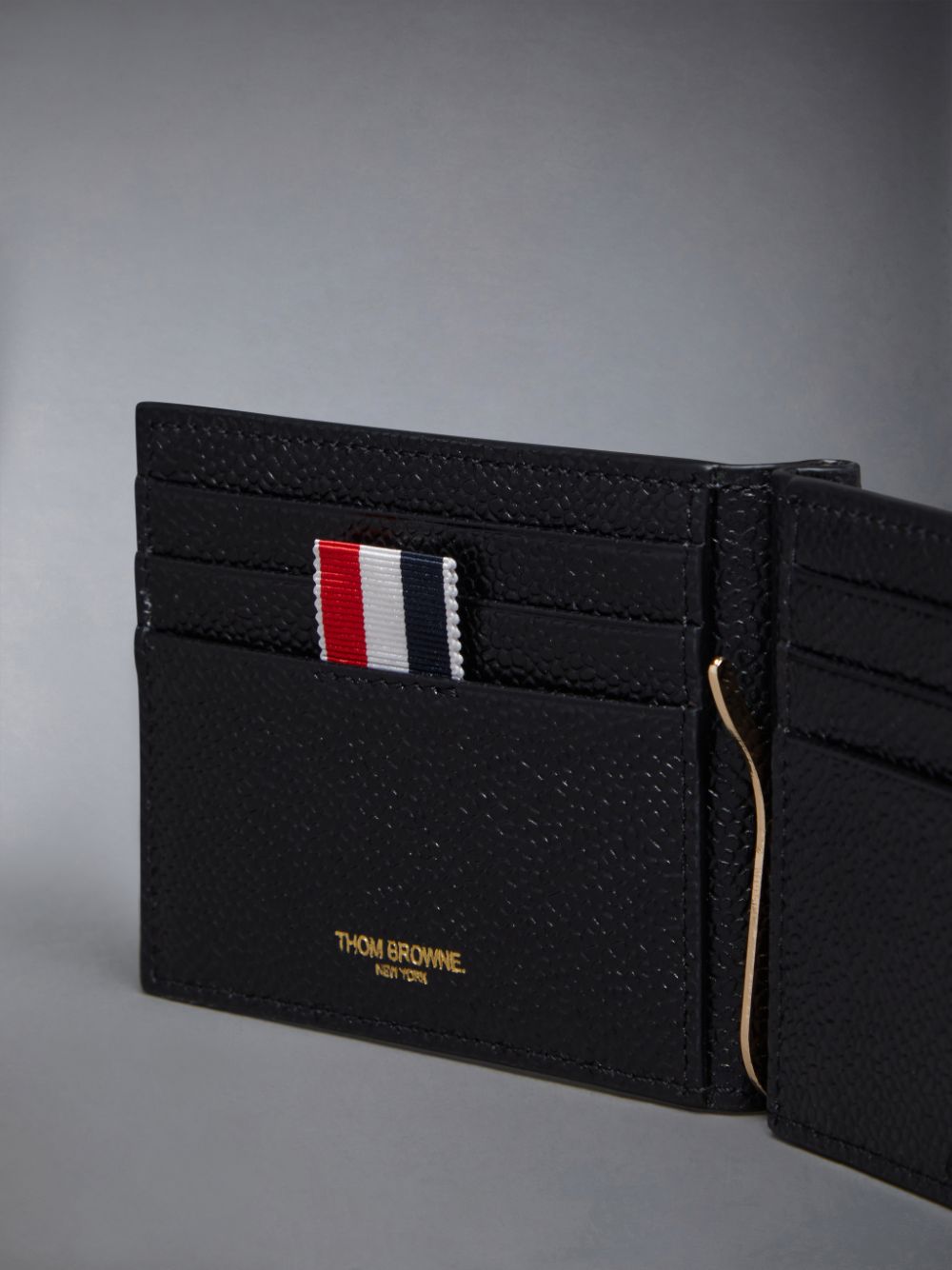 Thom Browne grained-leather Geldbörse Damen Schwarz | WZE70Q07691